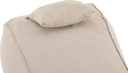 Christopher Knight Home Morton Bean Bag Chair, Fabric Lounger for Adults and Kids, Comfy Reading Chair, Lounge Sofa with Headrest, Indoor/Outdoor Spaces Memory Foam Bean Bag, Dark Beige
