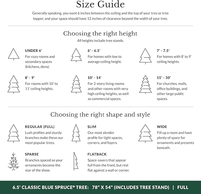 Balsam Hill 6.5ft Pre-Lit Classic Blue Spruce Artificial Christmas Tree with 2,144+ Tips, 330 Twinkly LED Smart Lights, Easy Plug Technology & Premium Stand for Indoor Holiday Decorating