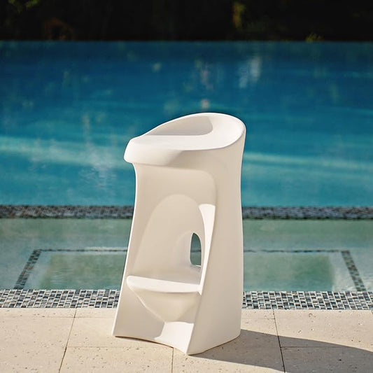 Step2 in-Pool Stool, Outdoor/Indoor Waterproof Patio Furniture, Bar Stool, Pool Lounge Chair, Made of Durable Resin, Weighted, White