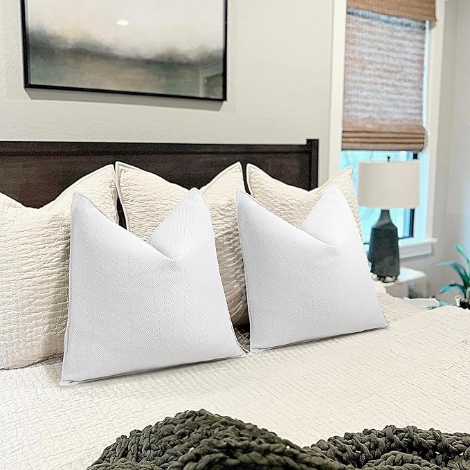 ZWJD Cream Pillow Covers 12x20 Set of 2 Chenille Throw Pillow Covers with Elegant Design Soft and Luxurious Decorative Throw Pillows for Couch, Bed, and Home Decor