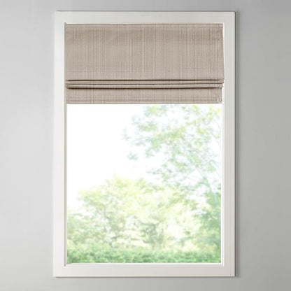 Madison Park Galen Cordless Roman Shade, 34"W x 64"H, Sheen Taupe – Room Darkening, Thermal Insulated, Energy Efficient Window Blind with Subtle Sheen Basketweave Fabric for Privacy