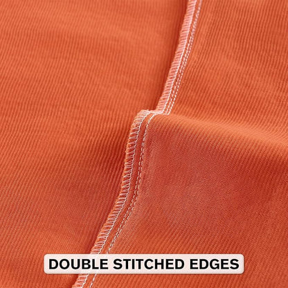 FUTEI Orange Chenille Throw Pillow Covers 20x20 Inch Set of 2,Soft Striped & Diamond Textured Cushion Cases,Modern Home Decor for Couch Living Room