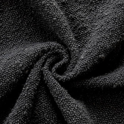 Foindtower Set of 2, Decorative Textured Boucle Throw Pillow Covers Accent Solid Pillow Cases Soft Cozy Couch Cushion Case for Chair Sofa Bedroom Living Room Home Decor 22 x 22 Inch Black