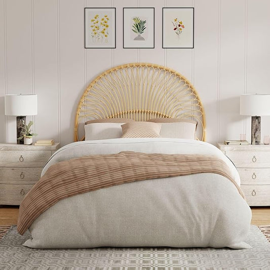 KOUBOO Rattan Loop Headboard, Queen, Natural