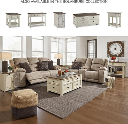 Signature Design by Ashley Bolanburg | Farmhouse Chair-Side End Table – USB Charging Ports, Drawer, Two-Tone Light Brown & Whitewash
