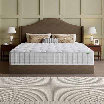 King Mattress, 10 Inch Hybrid Memory Foam Mattress in a Box, Cooling Gel for Pressure Relief & Back Pain Support, CertiPUR-US Certified, Medium Firm Bed, Fiberglass Free, Breathable Comfort Sleep