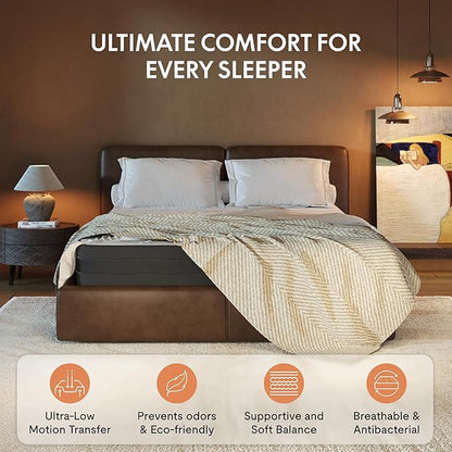 FLEXISPOT S2E-PRO Adjustable Bed Frame Base Queen with 10-Inch Cooling Gel Memory Foam Mattress, Head and Foot Incline, Zero Gravity, One-Touch Flat, 2 Memory Settings, Wireless Remote, Flashlight