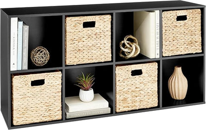 Best Choice Products 8-Cube Storage Organizer, 11in Shelf Opening, Bookcase, Display Shelf, Customizable w/ 3 Removable Back Panels – Black