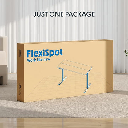 FLEXISPOT Standing Desk Electric Height Adjustable Desk with 48 x 24 Inch Splice Board, Home Office Computer Workstation, White Top + White Frame