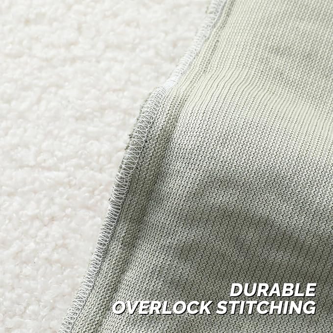 FUTEI Sage Green Throw Pillow Covers 18x18 Inch Set of 2,Furry Faux Fur Teddy Boucle Textured Cushion Covers,Soft Fluffy Decorative Pillow Case,Home Decor for Couch Bed Living Room Office Car