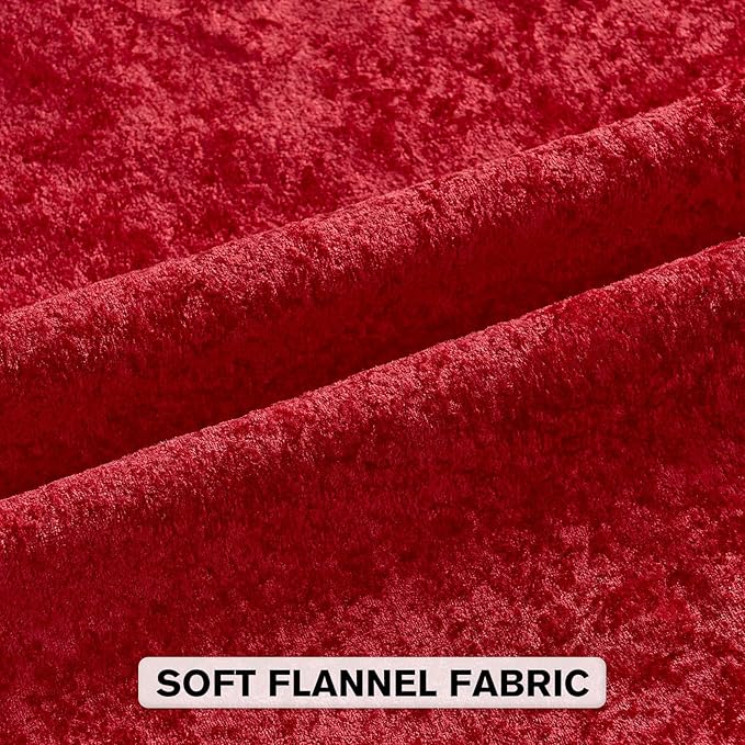 FUTEI Christmas Red Flannel Throw Pillow Covers 18x18 Inch Set of 2,Soft Dimensional TextuChristmas Red Cushion Cases,Modern Home Decor for Couch Living Room