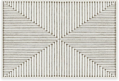 RUGGABLE x Jonathan Adler Machine Washable Modern Area Rug – Inkdrop Camel & Ivory 2x3, Stain-Resistant, Non-Slip – Small Rugs for Living Room, Bedroom, Hallway, Entryway & Bathroom–with Standard Pad