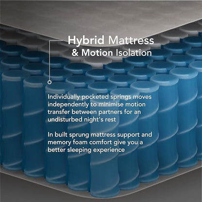 EPITEX Silverluxe Plus Hybrid Mattress King Size 10 Inch, Gel Memory Foam King Mattress in a Box, Individual Pocket Spring for Low Motion Transfer, Medium Firm Mattress, Gray
