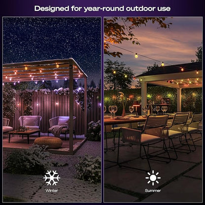 Philips Hue Festavia Globe Outdoor String Lights, White and Color Ambiance, 91ft, 32 Bulbs, Dimmable, Control with Hue App, Works with Alexa, Google Assistant, Apple Home