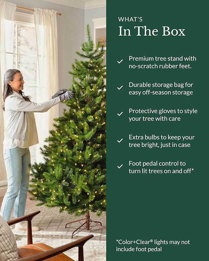Balsam Hill European Silver Fir - Elegant Artificial Christmas Tree with True Needle Foliage Available Unlit or with LED Clear Lights, Unlit, 9'