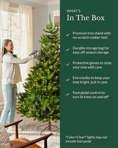Balsam Hill European Silver Fir - Elegant Artificial Christmas Tree with True Needle Foliage Available Unlit or with LED Clear Lights, Unlit, 9'