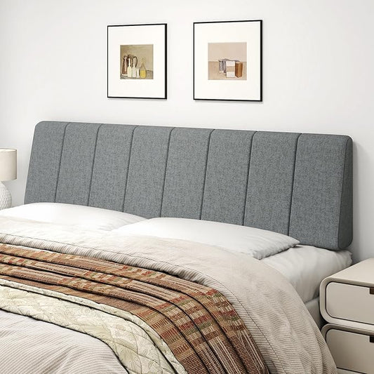 King Size Headboard Only-No Assembly, Upholstered Headboard King Size Linen Fabric Modern Style Headboards for Adjustable Bed Extra-Thick, Dark Gray