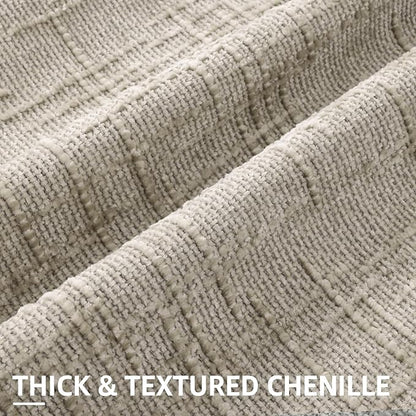 decorUhome Light Brown Chenille Throw Pillow Covers 26x26 Set of 2 Thick Textured Slubby Couch Pillow Covers Farmhouse Accent Modern Neutral Decorative Pillow Cases for Bed Sofa Living Room
