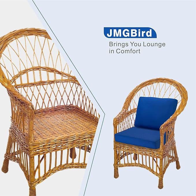 JMGBird Outdoor Chair Cushion Tufted Pillow, Deep Seat Outdoor Cushion Set 19"x19" Seat Cushions for Outdoor Furniture