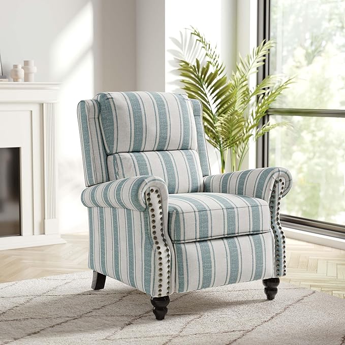 Recliner Chair, Modern Pushback Armchair with Adjustable Backrest & Footrest for Bedroom, Living Room