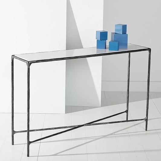 SAFAVIEH Couture Collection Jessa Black/White Rectangle Console Table (Fully Assembled)