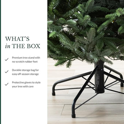 Balsam Hill European Silver Fir - Elegant Artificial Christmas Tree with True Needle Foliage Available Unlit or with LED Clear Lights, Unlit, 5'