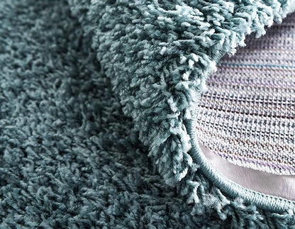 Unique Loom Solid Shag Collection Area Rug (2' 6" x 19' 8" Runner, Light Slate Blue)