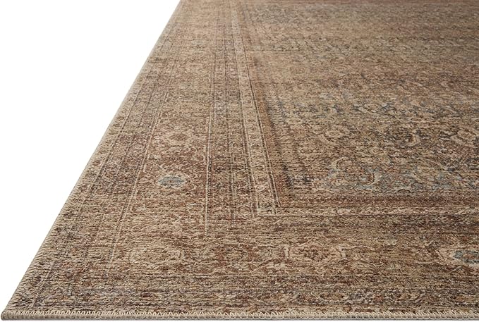 Loloi Amber Lewis Cambria Collection CBR-07 Ocean/Bark 2'-6" x 9'-6" Runner Rug Jute, Neutral, Vintage Style, Antique Tone, Living, Bedroom, Dining, Carpet