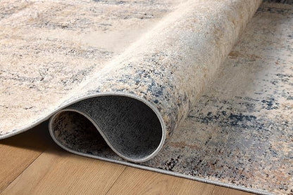 Loloi Teagan Collection TEA-08 Ivory/Mist 5'-3" x 7'-6" Area Rug, Large, Soft Neutral Rug, High-Traffic for Living Room, Bedroom, Home Office, Dining Area