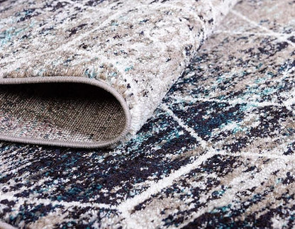 Unique Loom Trellis Frieze Collection Area Rug - Geometric (9' x 12', Blue Multi/ Ivory)