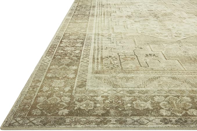 Loloi Magnolia Home by Joanna Gaines Banks Collection BAN-06 Natural/Granite 5'-0" x 7'-6", .13" Pile Height, Machine Washable, Area Rug