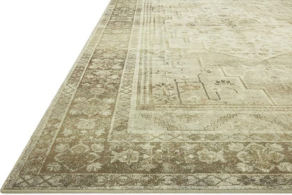 Loloi Magnolia Home by Joanna Gaines Banks Collection BAN-06 Natural/Granite 5'-0" x 7'-6", .13" Pile Height, Machine Washable, Area Rug