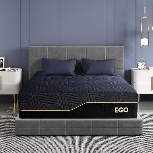 EGOHOME 14 Inch Twin XL Memory Foam Mattress for Back Pain, Cooling Copper Gel Bed in a Box, Foam Made in USA, CertiPUR-US Certified, Therapeutic Medium Firm,Daybed 38x80x14 Black