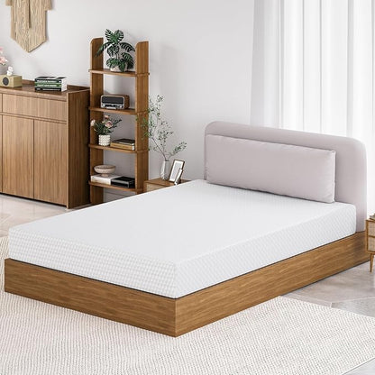 TFD Twin XL Memory Foam Mattress New Version Cool Gel Infused Medium Firm Zoned Pressure Relief for Cooling Sleep Fiberglass Free CertiPUR-US Certified Washable Removable Cover 5 Inch(White)