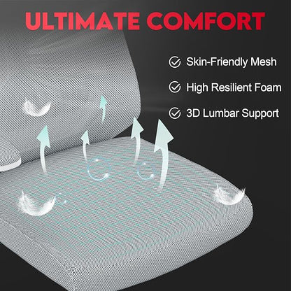 Ergonomic Office Chair - 400LB Comfy Desk Chairs with Adjustable Headrest and Lumbar Back Support, Mesh Computer Chairs with Wheels and Arms for Home Office, Study, Bedroom and Dorm (04grey)