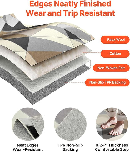 VEVOR 5 x 7 ft Area Rug Large Washable Rug Non-Slip and Tear-Resistant Soft Carpet Pet & Child Friendly Modern Area Rugs Indoor Mat for Bedroom Living Room Kids Room Entryway Charcoal Gray