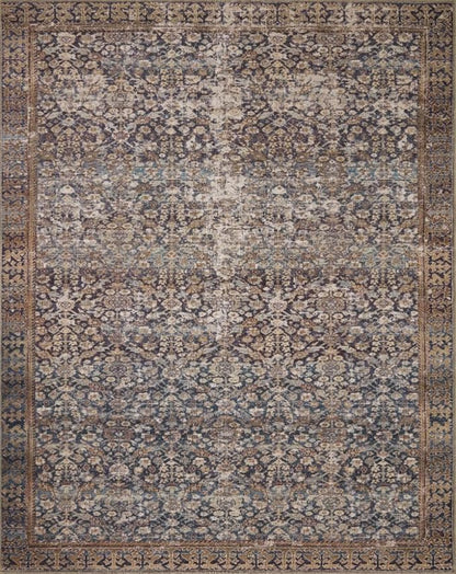 Loloi Amber Lewis Georgie Collection GER-05 Denim/Spice 7'-6" x 9'-6", .19" Pile Height, Area Rug