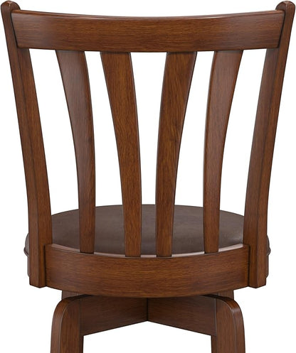 Hillsdale 29.5" Savana Wood Swival Bar Height Stool, Cherry