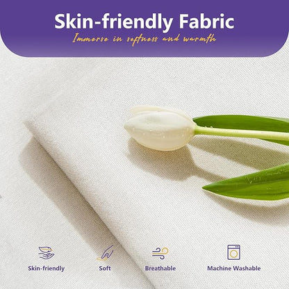Hobestluk Cloud Single Sofa with Ottoman Memory Foam Couch with Deep Seat L Shaped Sofa with Removable Cover Large Couch for Living Room (Beige, Single Sofa with One Ottoman)