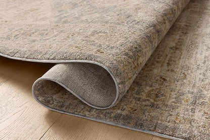 Loloi Magnolia Home by Joanna Gaines Junie Collection JUE-05 Denim/Natural 6'-7" x 9'-10", .38" Pile Height, Area Rug