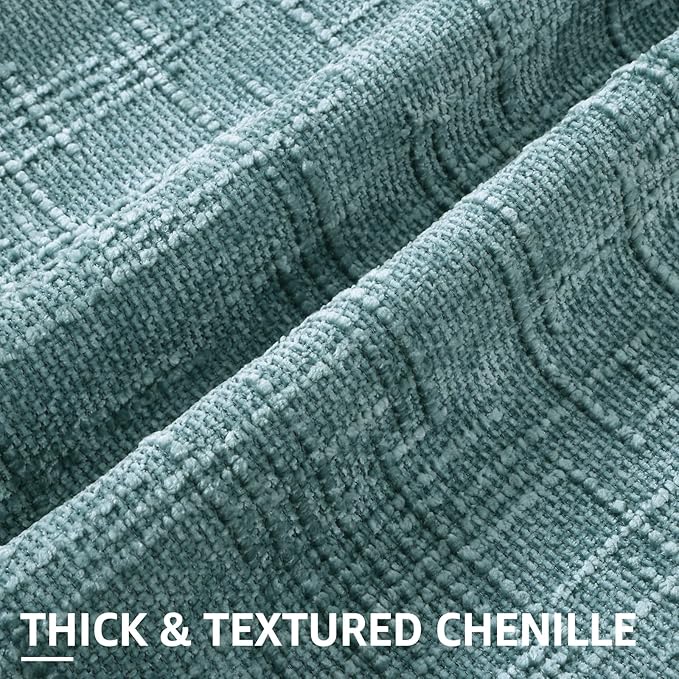 decorUhome Teal Chenille Throw Pillow Covers 20x20 Set of 2 Thick Textured Slubby Couch Pillow Covers Farmhouse Accent Modern Neutral Decorative Pillow Cases for Bed Sofa Living Room