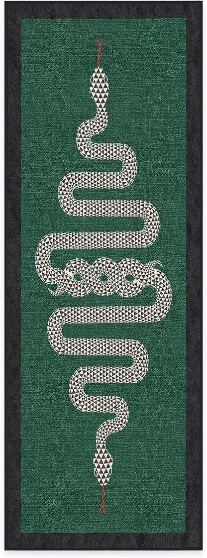 RUGGABLE x Jonathan Adler Machine Washable Modern Runner Rug – Venom Emerald 2.5x7, Stain-Resistant, Non-Slip – Washable Rug for Hallway, Entryway, Living Room & Kitchen–with Standard Pad