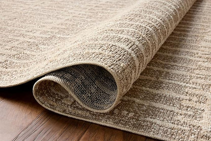 Loloi Amber Lewis Bexley Collection BEX-02 Taupe/Natural 6'-6" x 9'-3" Area Rug Neutral, Textured, Living, Bedroom, Dining, Carpet