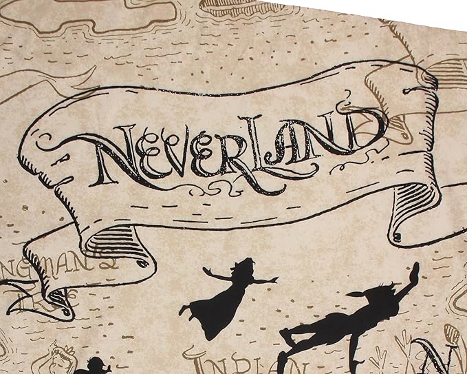 Northwest Disney's Peter Pan Neverland Map Compass Tapestry for Bedroom Wall Hanging for Living Room Dorm Home Decor 40"x35"
