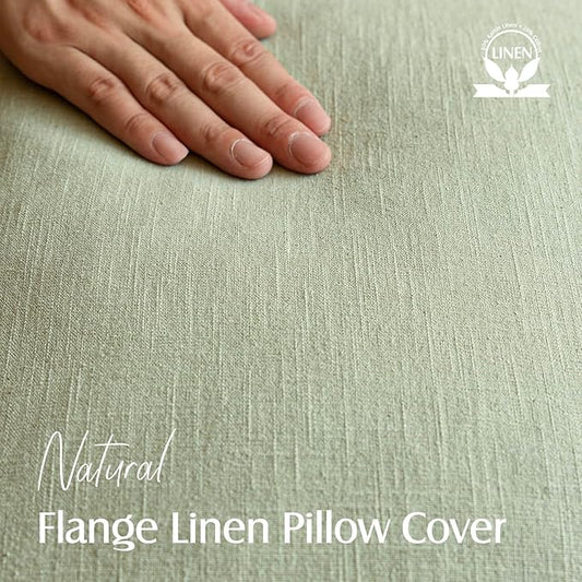 Foindtower Pack of 2, Decorative Linen Solid Throw Pillow Covers Soft Accent Cushion Case Boho Farmhouse Pillowcase for Chair Couch Sofa Bedroom Living Room Home Decor 26 x 26 Inch Light Sage Green