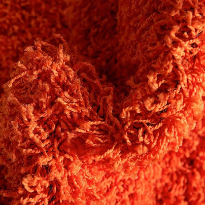 Unique Loom Solid Shag Collection Area Rug (3' 3" Round, Tiger Orange)