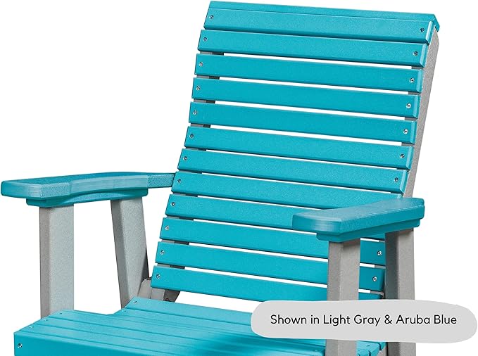 DutchCrafters Modern Horizontal Slat High Back Poly Outdoor Patio Chair (Black & Cedar)