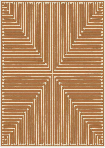 RUGGABLE x Jonathan Adler Machine Washable Modern Area Rug – Inkdrop Copper 10x14, Stain-Resistant, Non-Slip – Large Rugs for Living Room, Bedroom, Hallway, Entryway & Office–with Cushioned Pad