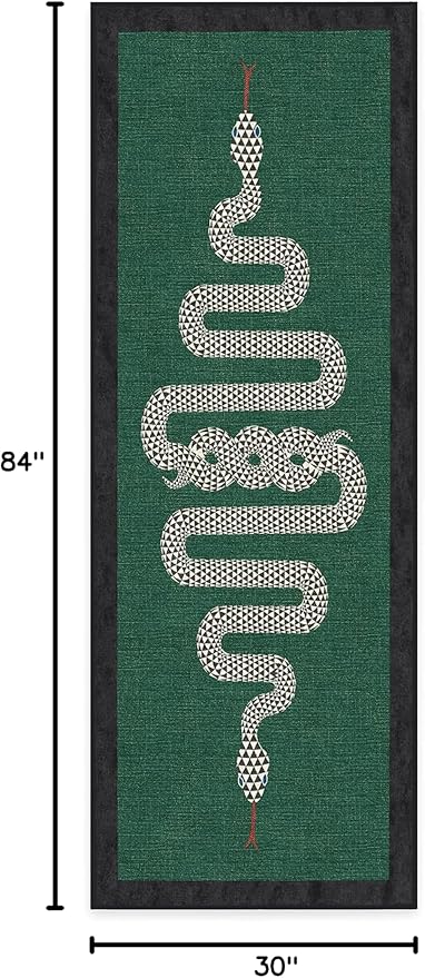 RUGGABLE x Jonathan Adler Machine Washable Modern Runner Rug – Venom Emerald 2.5x7, Stain-Resistant, Non-Slip – Washable Rug for Hallway, Entryway, Living Room & Kitchen–with Cushioned Pad