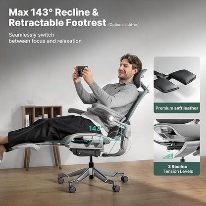 HINOMI H2 Pro Premium Ergonomic Office Chair - Comfy Home Office Desk Computer Chair with Adjustable Back Support, Swivel Wheels, Flip-up Arms, Comfortable Mesh Seat for Desk Work (Green)